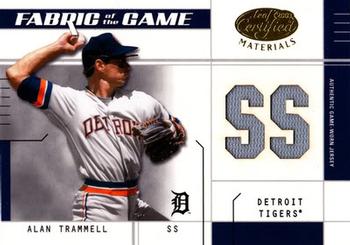 2003 Leaf Certified Materials - Fabric of the Game Position #FG-12 Alan Trammell Front