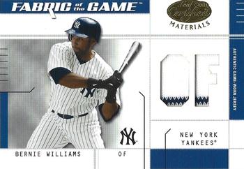 2003 Leaf Certified Materials - Fabric of the Game Position #FG-144 Bernie Williams Front