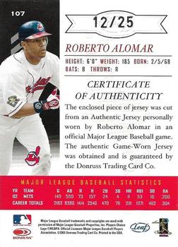 2003 Leaf Limited - Threads Prime #107 Roberto Alomar Back