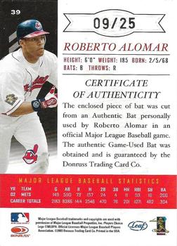 2003 Leaf Limited - Timber #39 Roberto Alomar Back