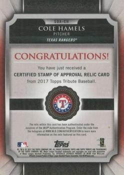 2017 Topps Tribute - Stamp of Approval Relics #SOA-CH Cole Hamels Back