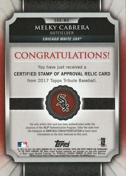 2017 Topps Tribute - Stamp of Approval Relics Green #SOA-MC Melky Cabrera Back