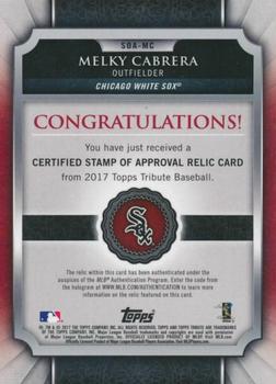 2017 Topps Tribute - Stamp of Approval Relics Purple #SOA-MC Melky Cabrera Back