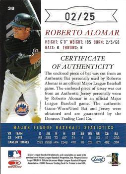 2003 Leaf Limited - TNT #38 Roberto Alomar Back