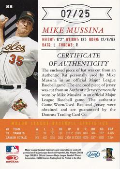 2003 Leaf Limited - TNT #88 Mike Mussina Back