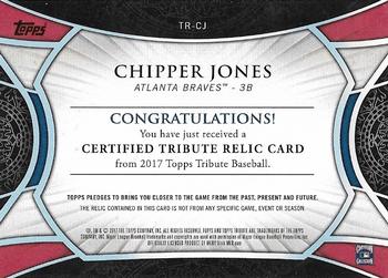 2017 Topps Tribute - Tribute Relics #TR-CJ Chipper Jones Back