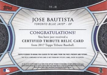 2017 Topps Tribute - Tribute Relics Green #TR-JB Jose Bautista Back
