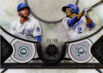 2017 Topps Tribute - Dual Relics #DR-CE Lorenzo Cain / Alcides Escobar Front