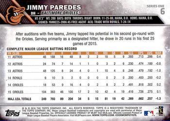 2016 Topps - Sparkle Foil #6 Jimmy Paredes Back