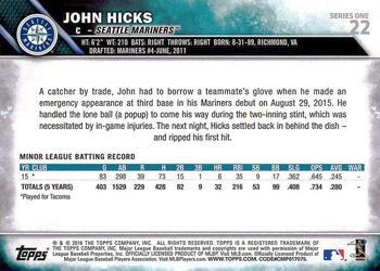 2016 Topps - Sparkle Foil #22 John Hicks Back