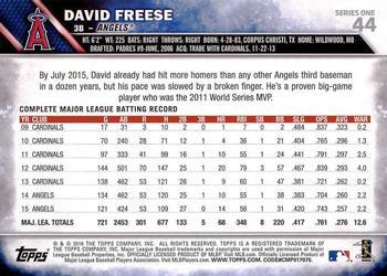 2016 Topps - Sparkle Foil #44 David Freese Back