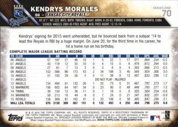 2016 Topps - Sparkle Foil #70 Kendrys Morales Back