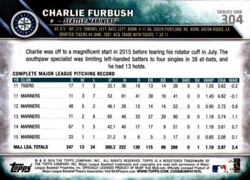 2016 Topps - Sparkle Foil #304 Charlie Furbush Back