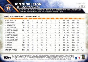2016 Topps - Sparkle Foil #392 Jon Singleton Back
