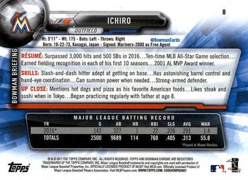 2017 Bowman Chrome #8 Ichiro Back