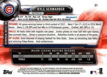2017 Bowman Chrome #21 Kyle Schwarber Back