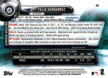 2017 Bowman Chrome #46 Felix Hernandez Back