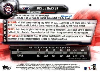2017 Bowman Chrome #96 Bryce Harper Back