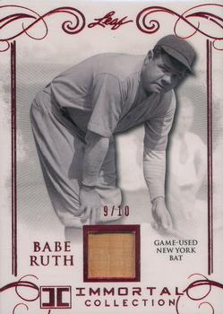 2017 Leaf Babe Ruth Immortal Collection - Game-Used New York Bat Red Spectrum Foil #YB-10 Babe Ruth Front