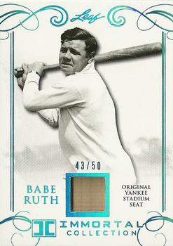 2017 Leaf Babe Ruth Immortal Collection - Original Yankee Stadium Seat Relic Blue Foil #YS-34 Babe Ruth Front