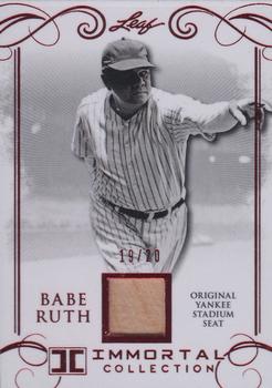 2017 Leaf Babe Ruth Immortal Collection - Original Yankee Stadium Seat Relic Red Spectrum Foil #YS-24 Babe Ruth Front