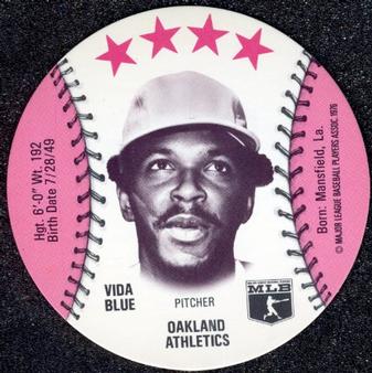 1976 MSA Blank Back Discs #NNO Vida Blue Front