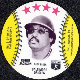 1976 MSA Blank Back Discs #NNO Reggie Jackson Front
