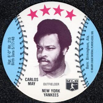 1976 MSA Blank Back Discs #NNO Carlos May Front