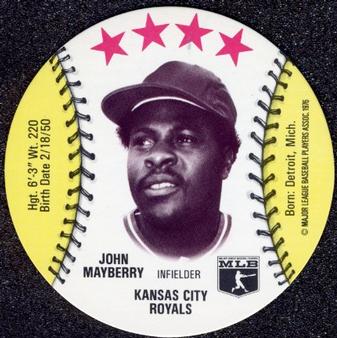 1976 MSA Blank Back Discs #NNO John Mayberry Front