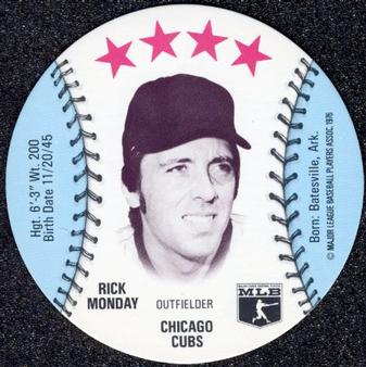 1976 MSA Blank Back Discs #NNO Rick Monday Front