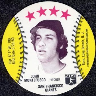 1976 MSA Blank Back Discs #NNO John Montefusco Front