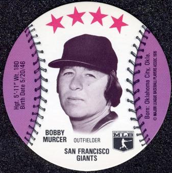 1976 MSA Blank Back Discs #NNO Bobby Murcer Front