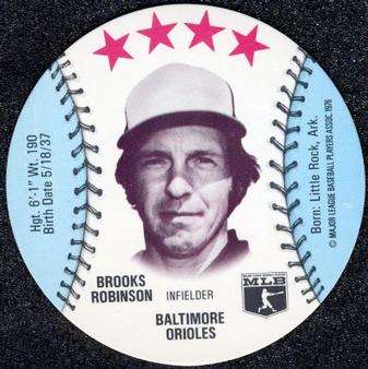 1976 MSA Blank Back Discs #NNO Brooks Robinson Front