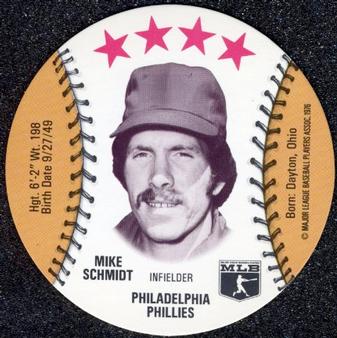 1976 MSA Blank Back Discs #NNO Mike Schmidt Front