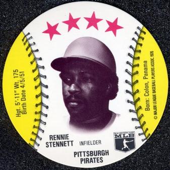 1976 MSA Blank Back Discs #NNO Rennie Stennett Front
