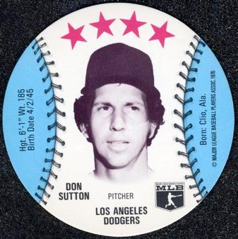 1976 MSA Blank Back Discs #NNO Don Sutton Front