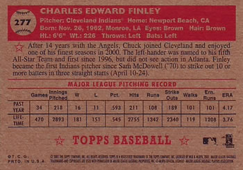 2001 Topps Heritage #277 Chuck Finley Back