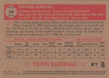 2001 Topps Heritage #30 Rafael Furcal Back