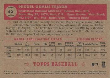2001 Topps Heritage #62 Miguel Tejada Back