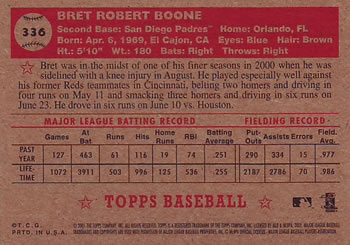 2001 Topps Heritage #336 Bret Boone Back