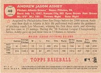 2001 Topps Heritage #40 Andy Ashby Back