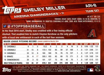 2017 Topps Arizona Diamondbacks #ARI-8 Shelby Miller Back