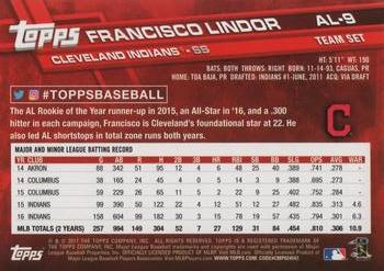 2017 Topps American League Standouts #AL-9 Francisco Lindor Back