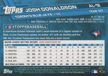 2017 Topps American League Standouts #AL-12 Josh Donaldson Back