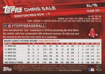 2017 Topps American League Standouts #AL-16 Chris Sale Back