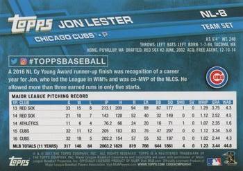 2017 Topps National League Standouts #NL-8 Jon Lester Back