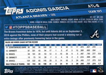 2017 Topps Atlanta Braves #ATL-6 Adonis Garcia Back