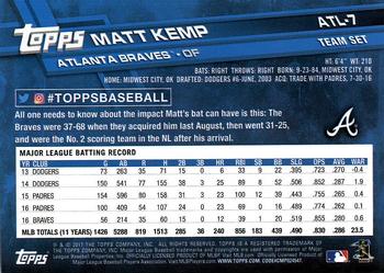 2017 Topps Atlanta Braves #ATL-7 Matt Kemp Back