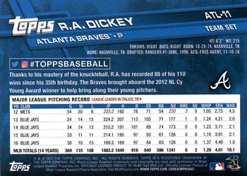 2017 Topps Atlanta Braves #ATL-11 R.A. Dickey Back