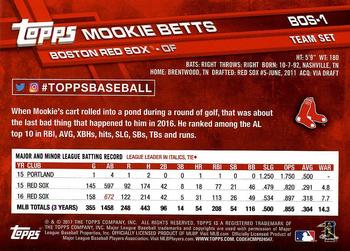 2017 Topps Boston Red Sox #BOS-1 Mookie Betts Back